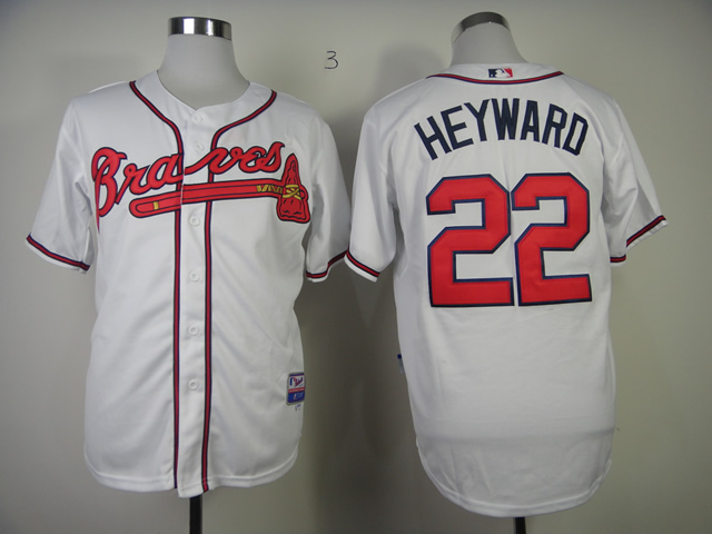 Men Atlanta Braves #22 Heyward White MLB Jerseys
